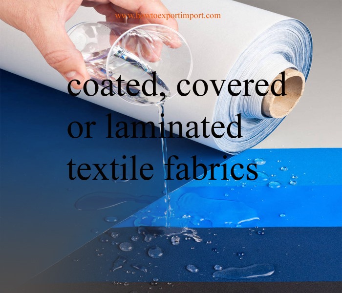 Export procedures for coated, covered or laminated textile fabrics